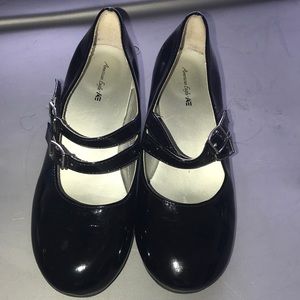 Girls Black Patent Leather Dress Shoe Sz 2 1/2